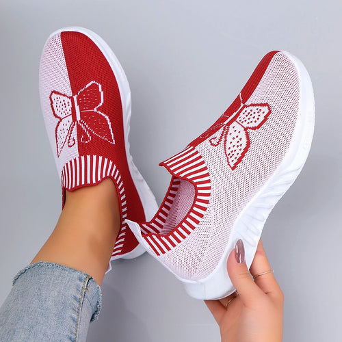 Zapatilla Slip-On Bordado Mariposa