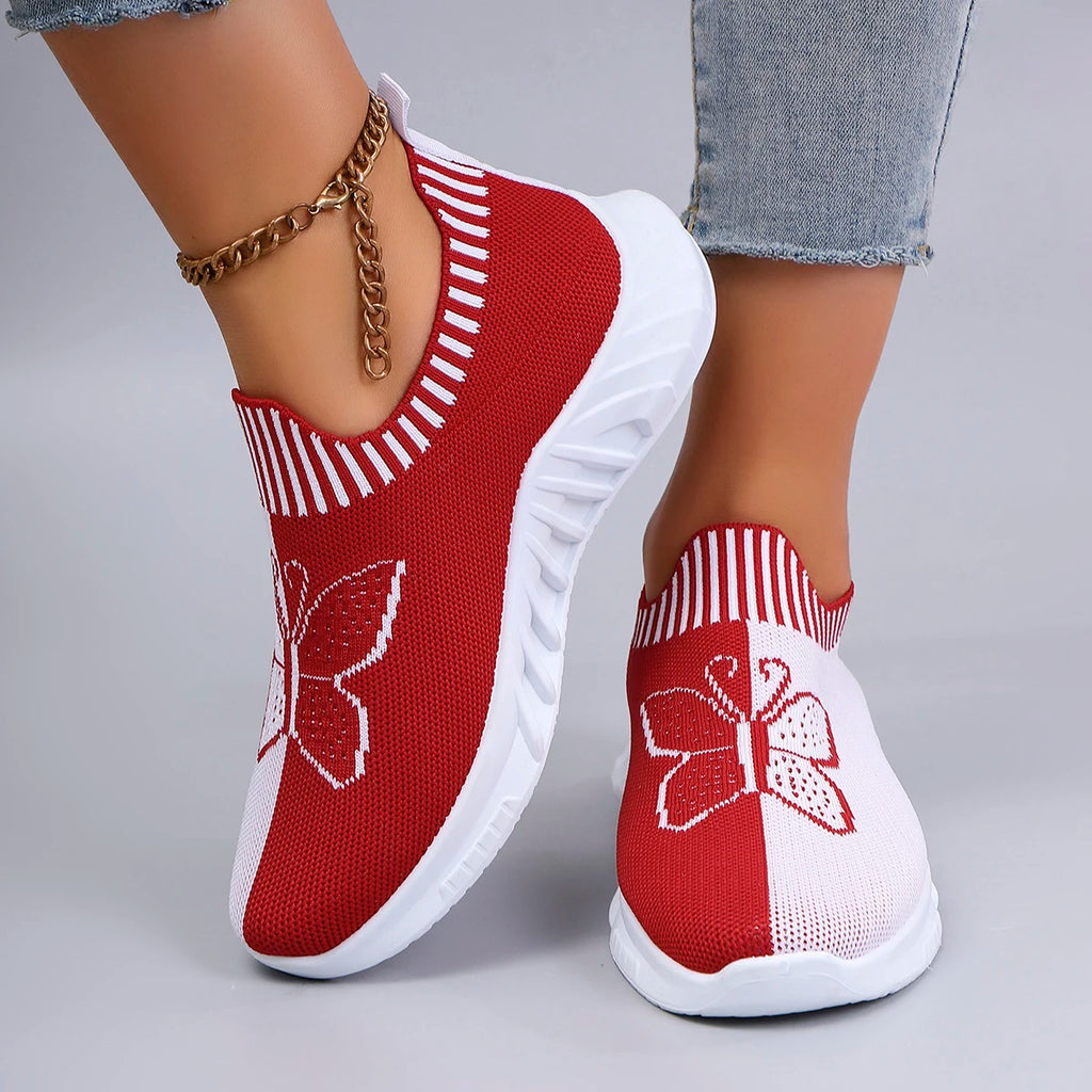 Zapatilla Slip-On Bordado Mariposa