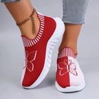 Zapatilla Slip-On Bordado Mariposa